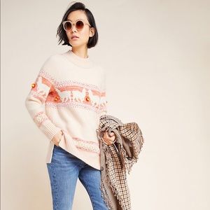 Anthropologie Aimee Pommed Alpaca Sweater Small